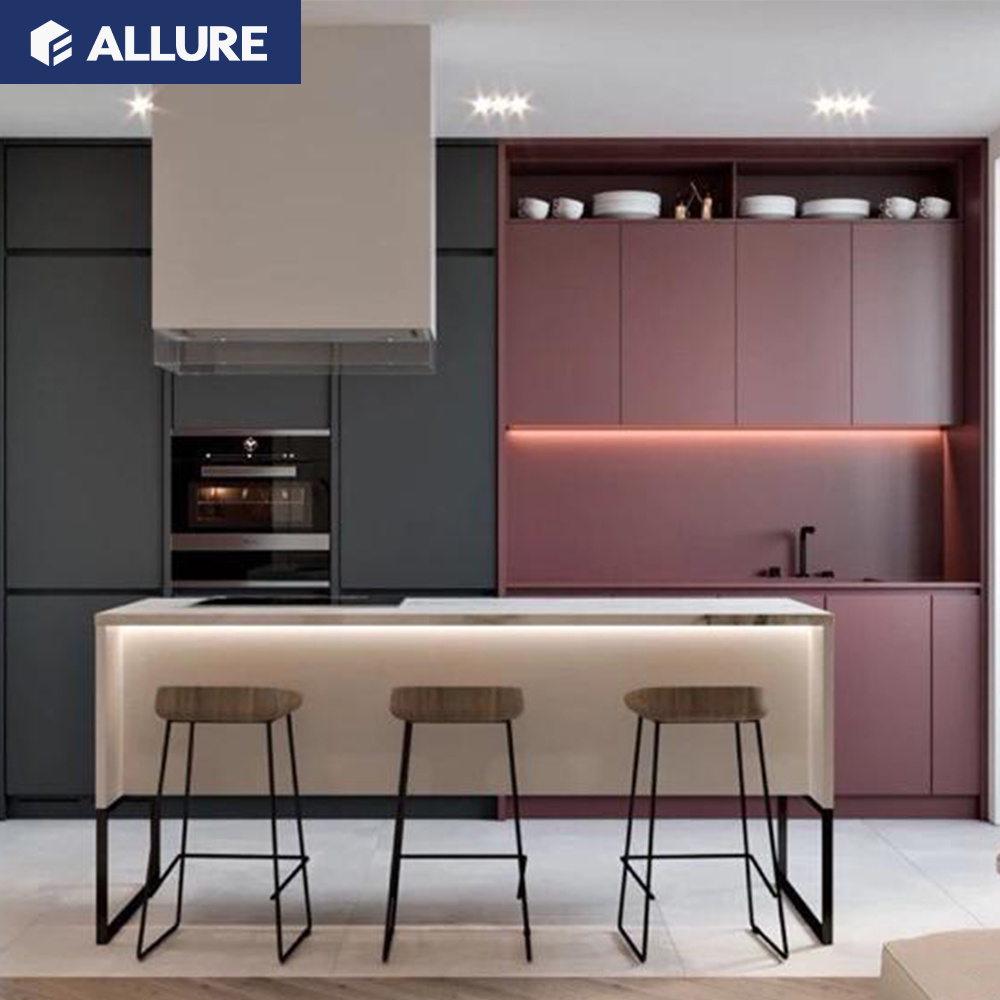 Allure white lacquer industrial royal cream pink second hand fitted kitchen sink base cabinets prices with sink in india