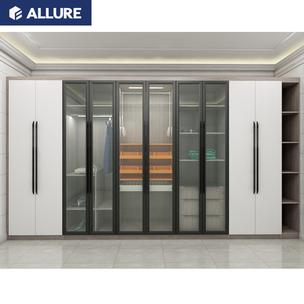 Allure veneer designs for built-in 10 door wardrobe furniture accessories