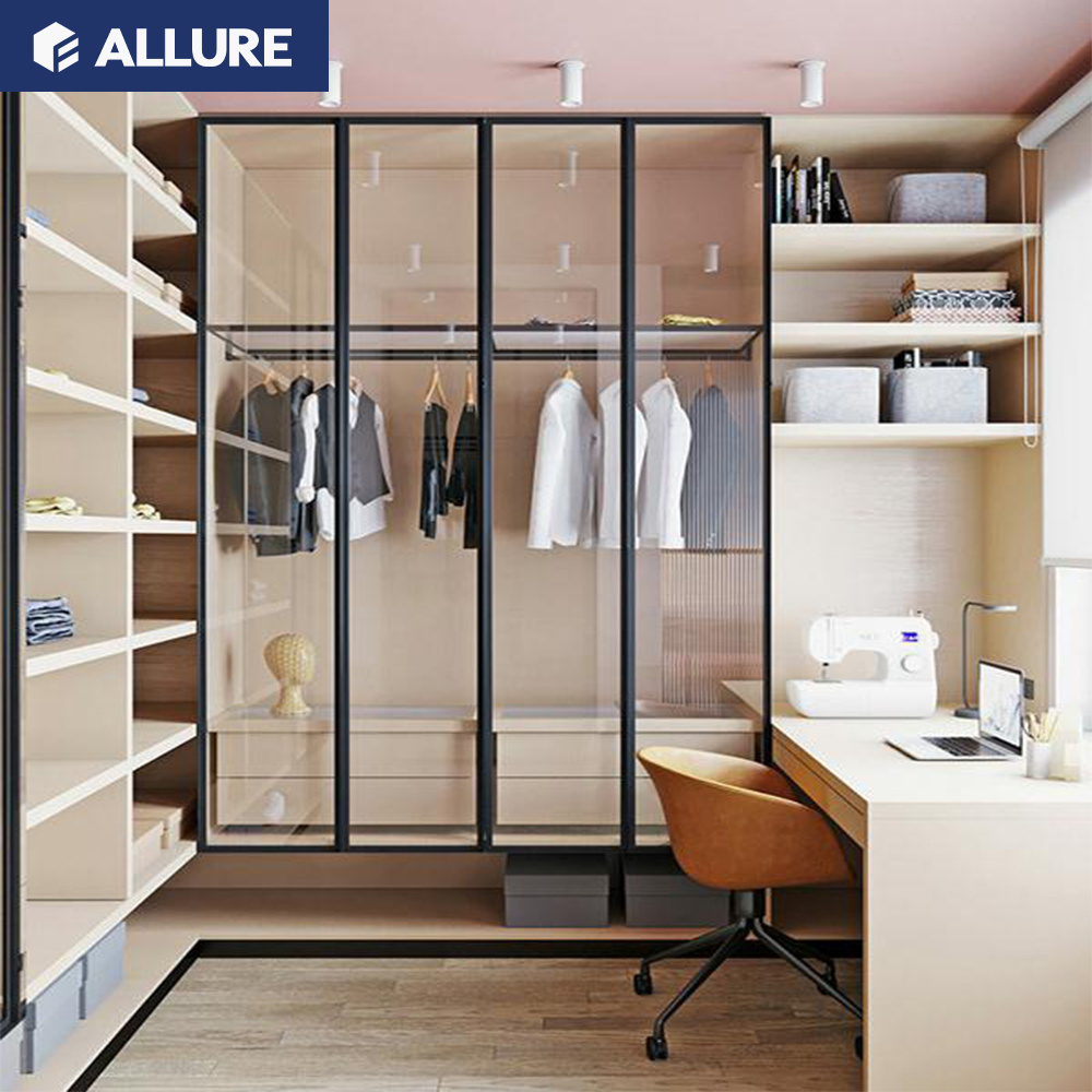 Allure china hotel room u-shaped open sliding door cheap hostel closet wardrobe designs prices for hotel