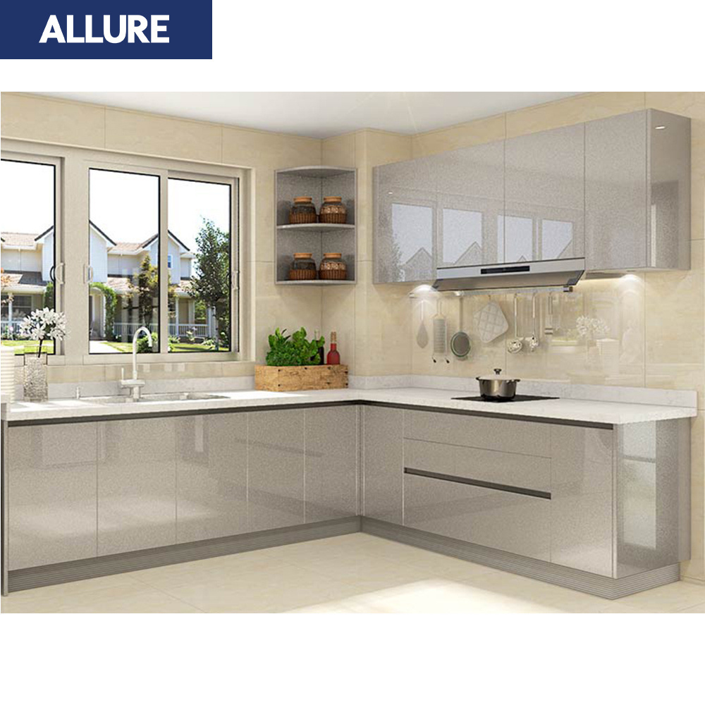 Allure Custom Designs Smart Modern Luxury Shaker Ethiopian Furniture Glass Kitchen Cabinet White