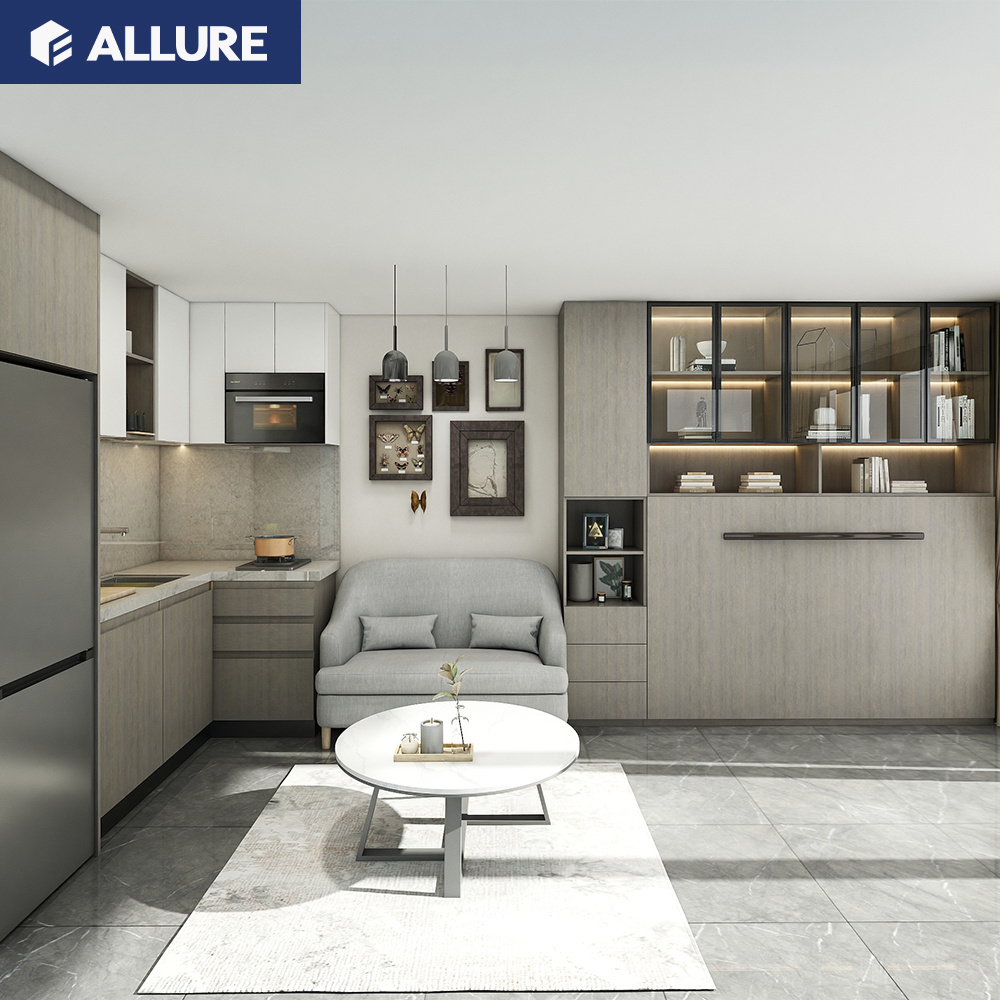 Allure Hot Sale Built In High Quality Wholesale American Hotel Lacquer Kitchen Cabinets Gloss Plastic