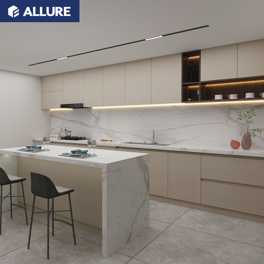 Allure Hot Sale Built In High Quality Wholesale American Hotel Lacquer Kitchen Cabinets Gloss Plastic