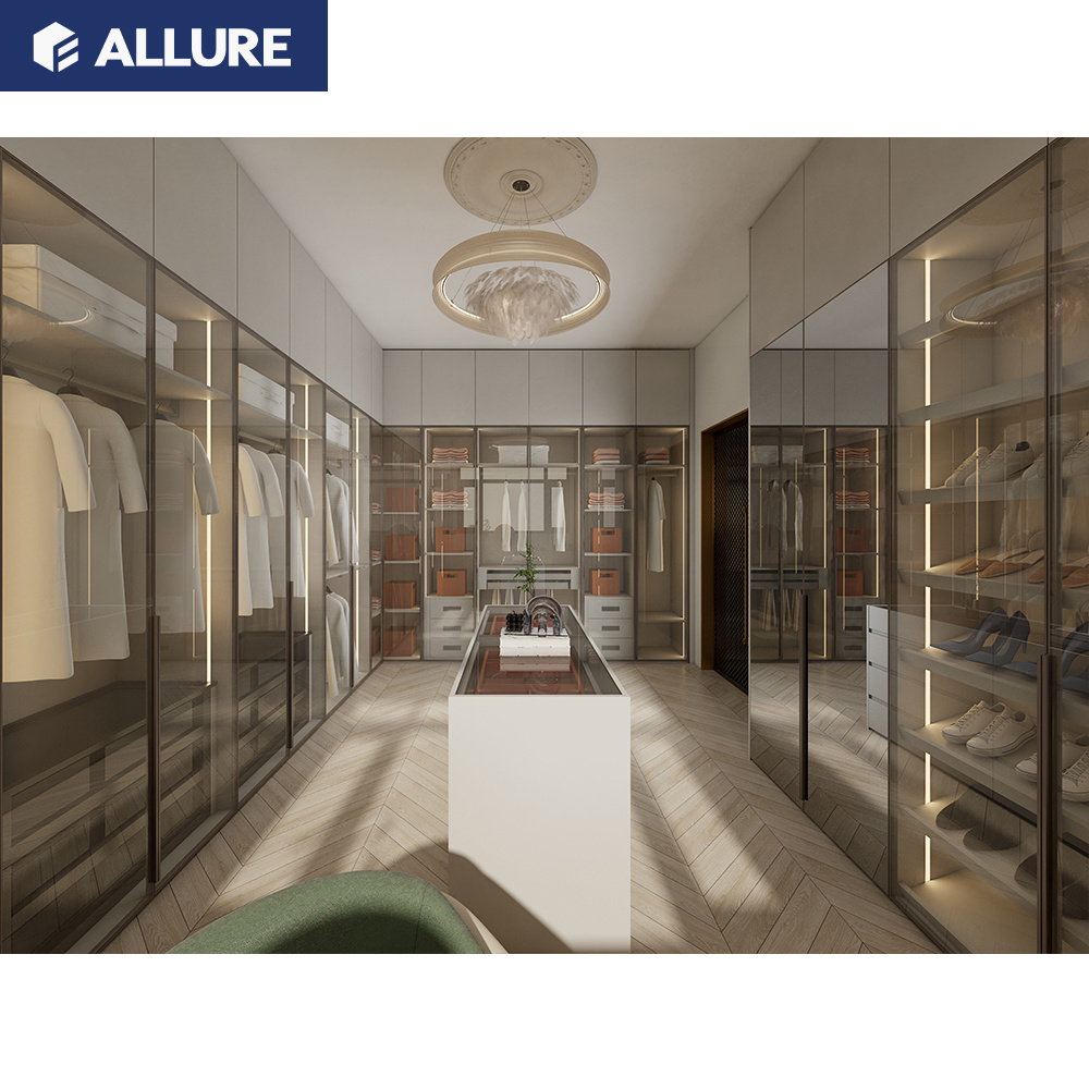 Allure Millwork Joinery Indian Wall Mini High Gloss Uv Walk-In Closet Custom Modern Simple Interior Design Wardrobe Small New