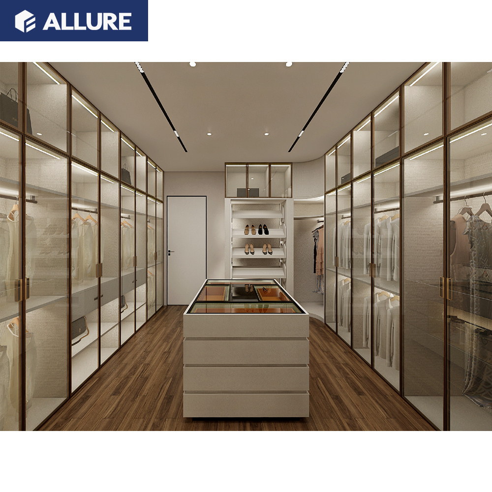 Allure Millwork Joinery Indian Wall Mini High Gloss Uv Walk-In Closet Custom Modern Simple Interior Design Wardrobe Small New