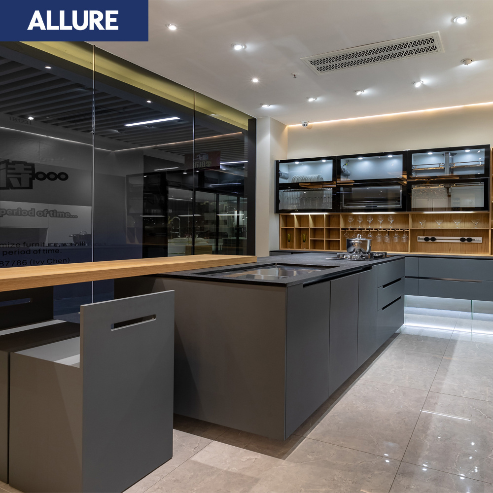 Allure Modern Design Supplies Design Organization Complete Sets Standard Practical Wood Modular Kitchen Cabinet Price