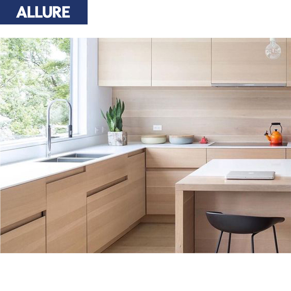 Allure American Style Wooden Unit Sets Base Modern Modular Accessories L Shaped Kitchen Cabinets Furniture Designs Cupboards