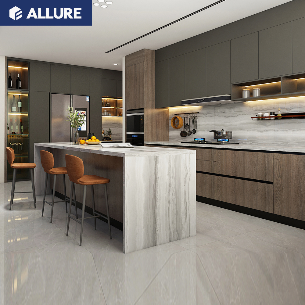 Allure Project High Quality Large Standard Full Engineering Cocina  Model Luxury Furniture Smart Kitchen Cabinet Designs