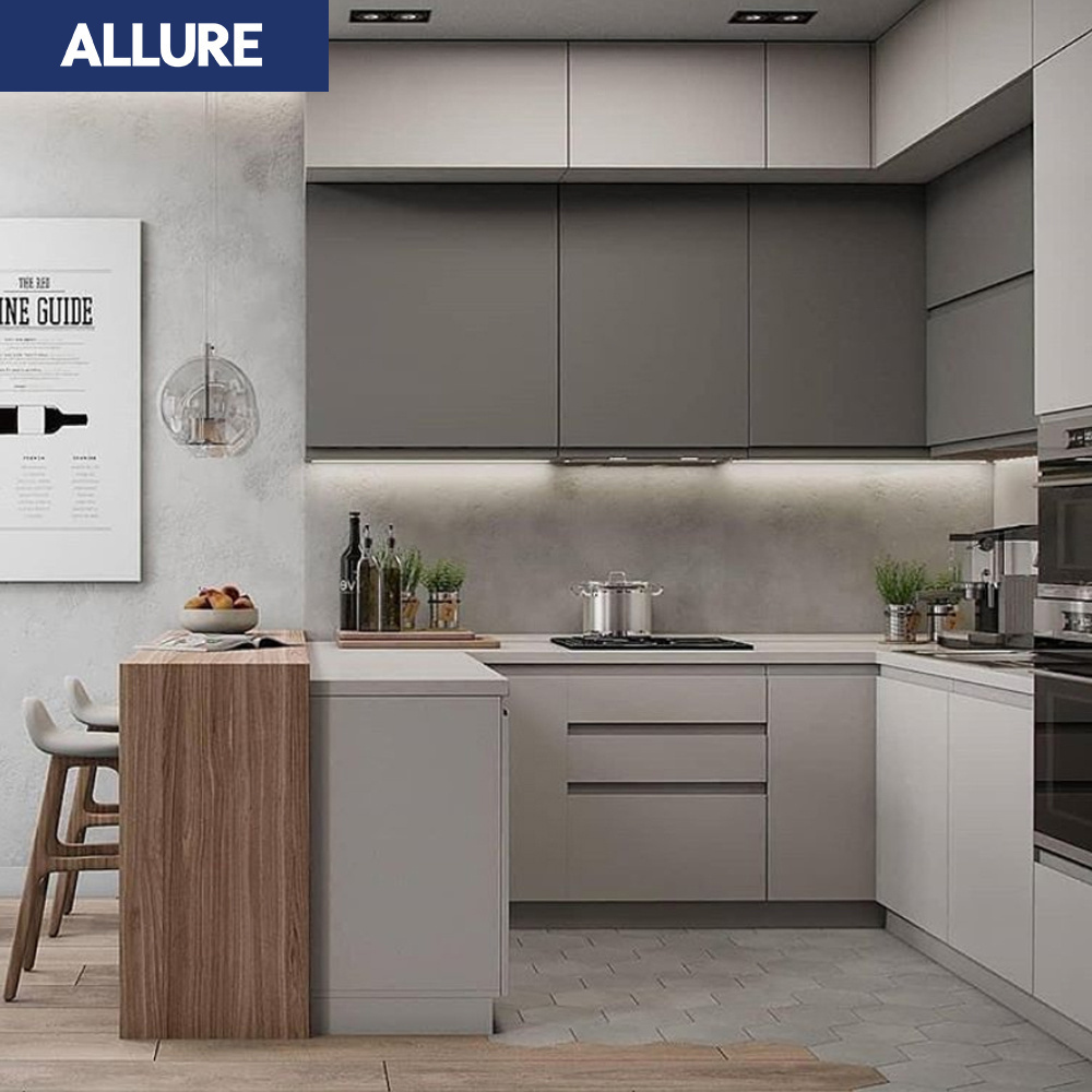 Allure Modern Design Supplies Design Organization Complete Sets Standard Practical Wood Modular Kitchen Cabinet Price