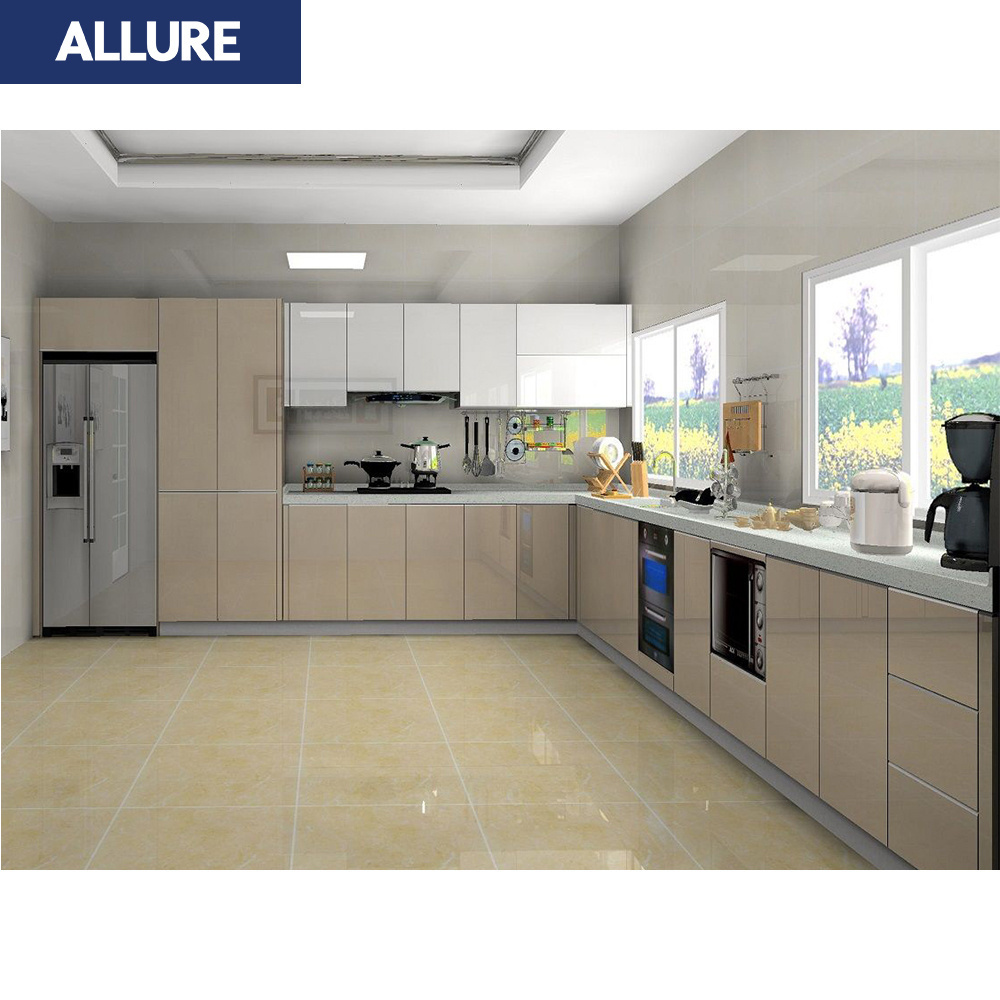 Allure Custom Designs Smart Modern Luxury Shaker Ethiopian Furniture Glass Kitchen Cabinet White