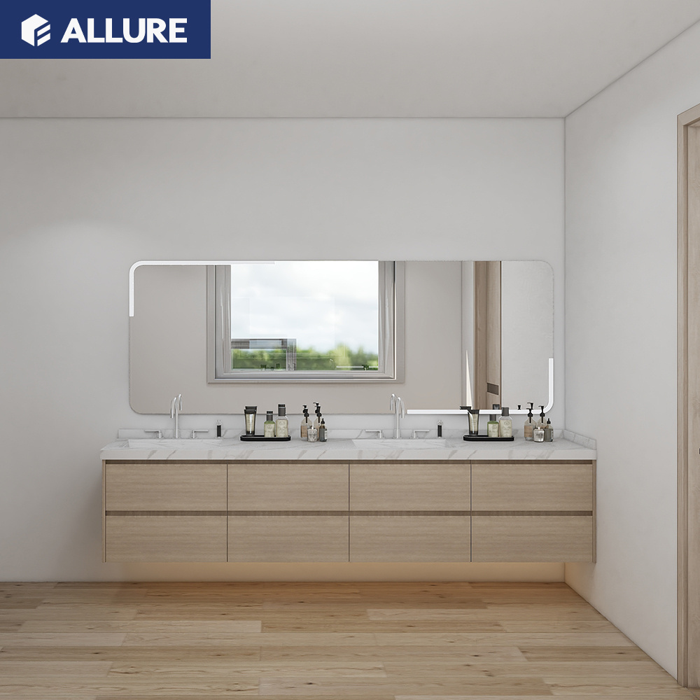 Allure 45 Inch Wall Washbasin Commercial Space Saving German Style Custom Luxury Smart Bath Granite Marble Bathroom Vanity