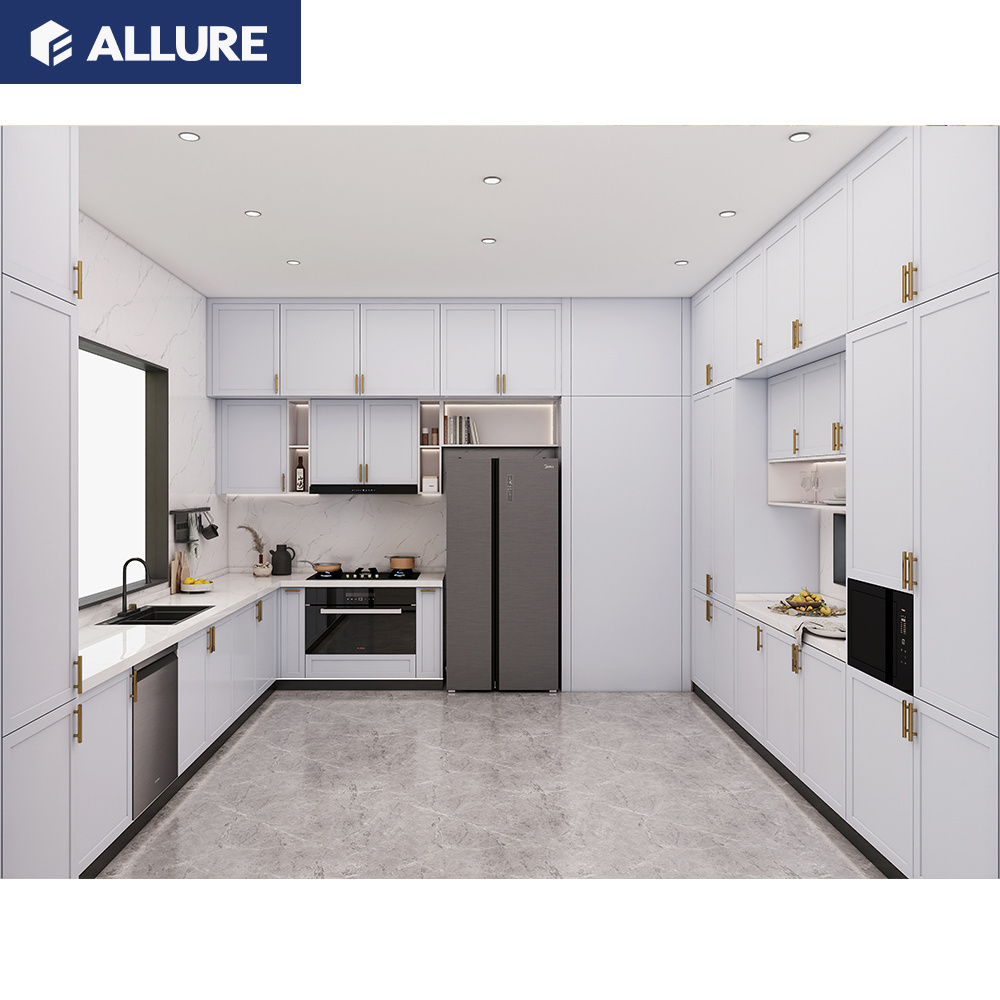 Allure White Pantry Design Modern Muebles De Cocina Smart Storage Simple Solid Wood Modular Furniture Supplies Kitchen Cabinet