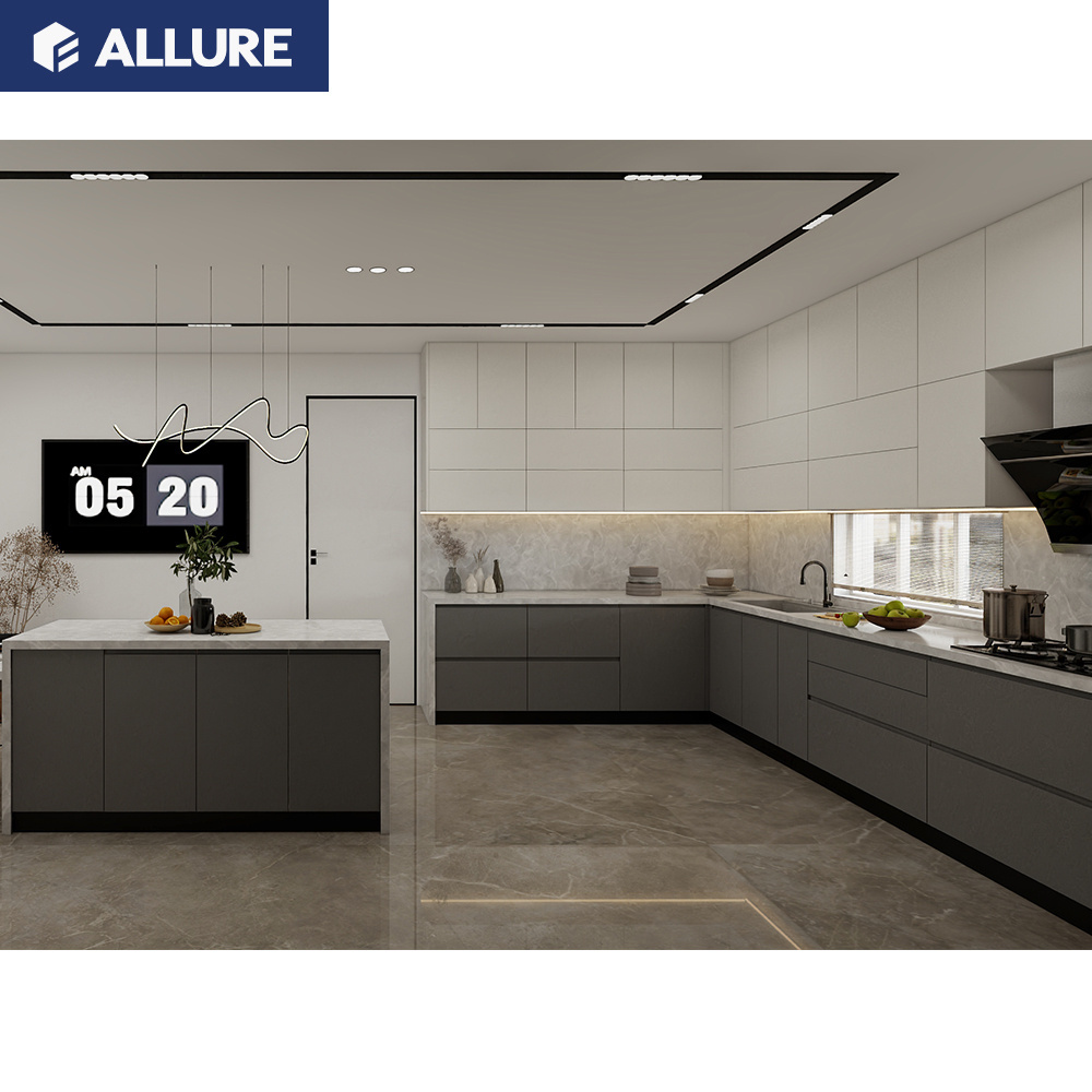 Allure Modern Acrylic Pantry Design Modular Smart Full Gabinetes Keuken Furniture Manufacturers Wooden Custom Kitchen Cabinet