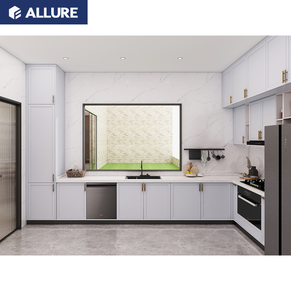 Allure White Pantry Design Modern Muebles De Cocina Smart Storage Simple Solid Wood Modular Furniture Supplies Kitchen Cabinet