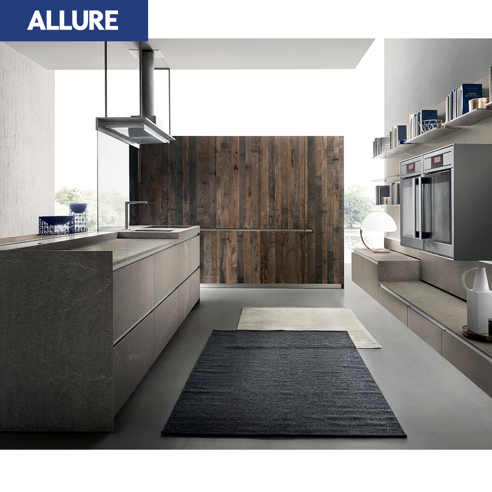 Allure Hot Sale Ideas Rta Single Vinyl Wrap Gold White Kitchen Designs Kitchen Modern Luxury Full Cabinet Kitchen