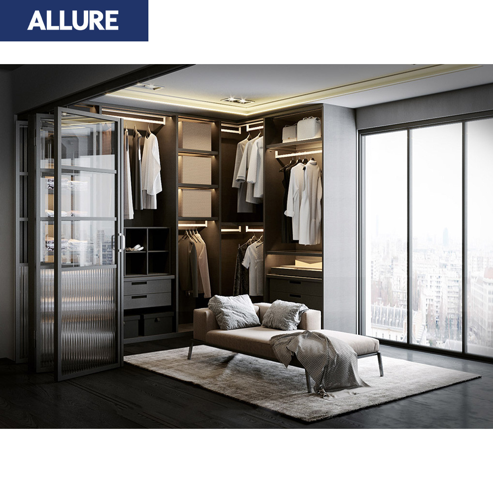 Allure Funiture Accessories 3 Door Wordrope Bedroom Iron Wardrobe Steel Design With Dresser