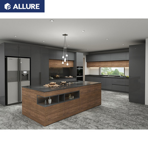 Allure Latest Modern Style Project L Shaped Household Kitchen Base Cabinet Mdf Designs In India