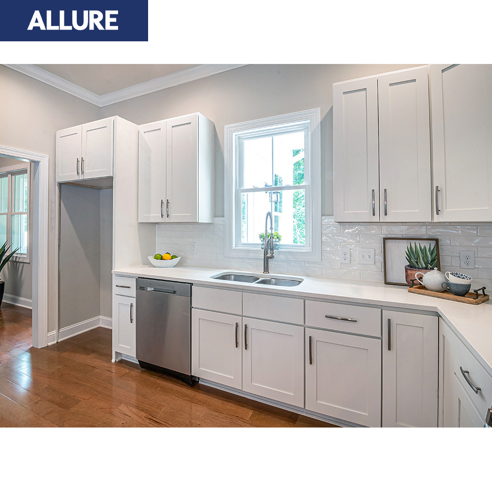 Allure Complete Full Set White Kichen Cabinets Modern Kitchen Furniture Model Sets