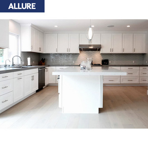 Allure Cheap Solid Wood Latest Accessories Complete Set Pantry Kitchen Unite Wall Millwork Durable White Kitchen Cabinets