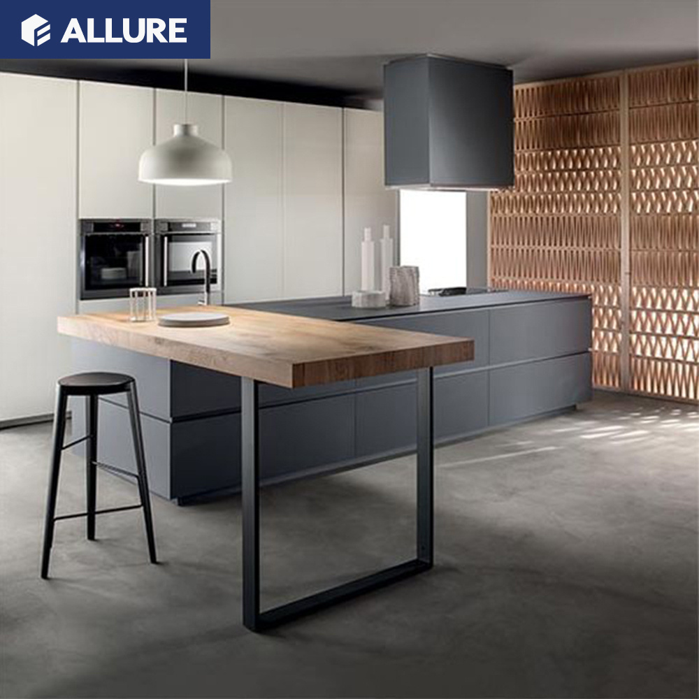 Allure Storage Solid Wood Luxury Modern Complete Set Island Table Modular Custom Cupboard Pantry Furniture Kitchen Cabinets