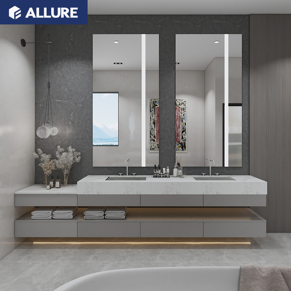 Allure Joinery Millwork Design Storage Fiber Mirror Under Sink Basin Bagno Automatic Bathroom Sink Cabinets Modern Luxury Vanity