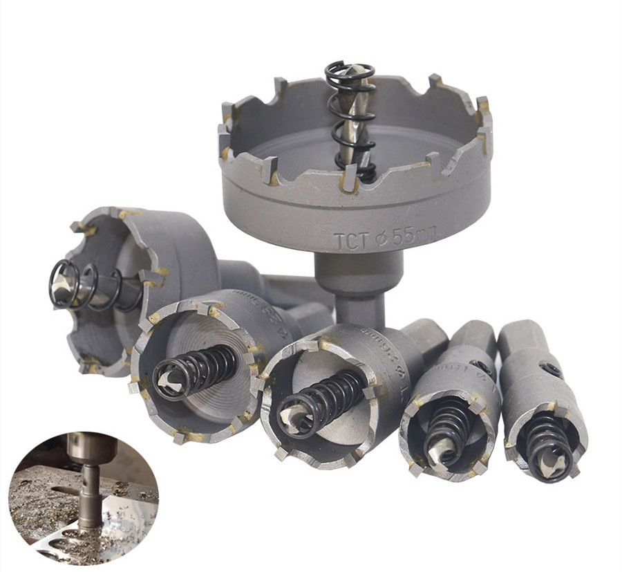 1 pc Carbide Tip TCT Drill Bit Hole Saw 15-100mm Drill Bit Set Hole Saw Cutter For Stainless Steel Metal Alloy Drilling