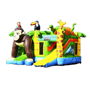 Best Material PVC Children Monkey Inflatable Castle Jumper Commercial Grade Bounce House with Slide