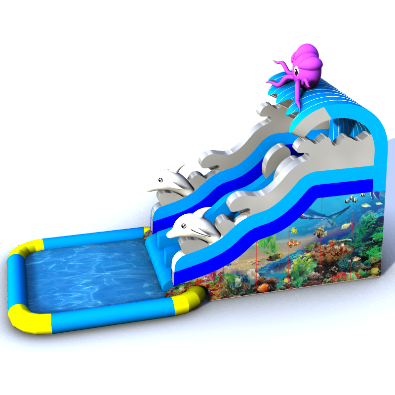 Sea World Waterslides Inflatable Castle Slide Octopus Giants Inflatable Water Slide for Adults Kids