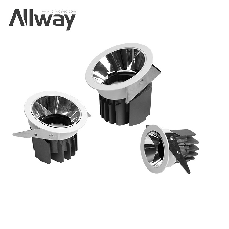 Allway Commercial SKD Angle Adjustable Antiglare Aluminum PC Frame Down Lamp Lights LED Downlight Housing