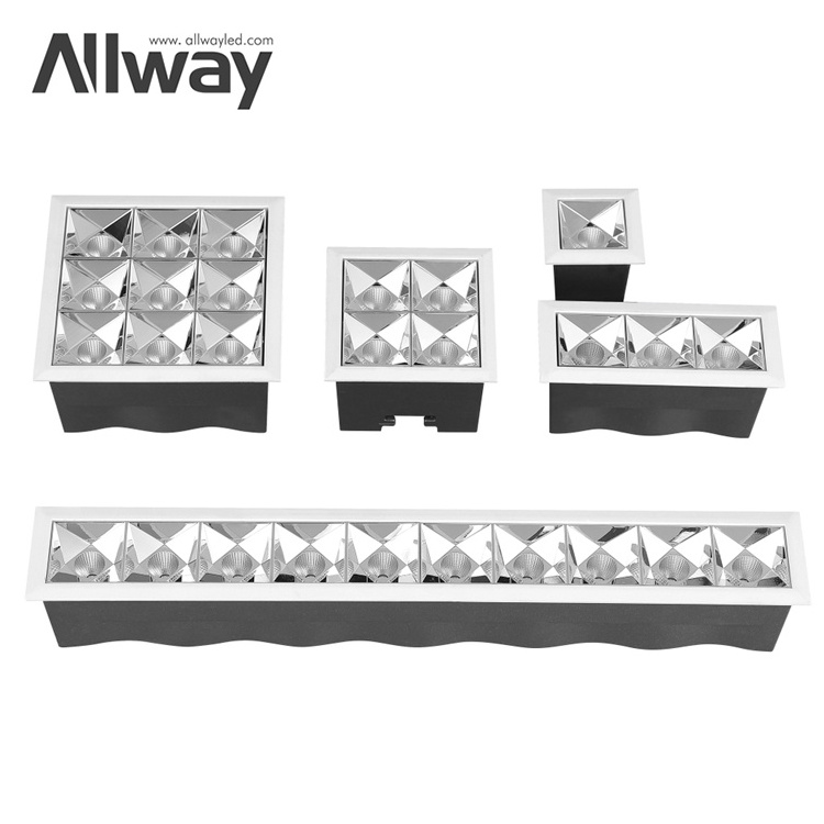 Allway Commercial New Hot Sale Aluminum Linear Ceiling Recessed Downlight 6W LED Downing Linear Light