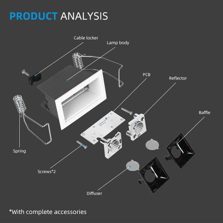 Allway LED Down Lamp Housing Indoor CCT Grille Light Recessed Led Downlights Fitting Frame