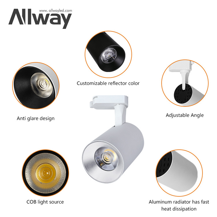 Allway SKD High Quality Aluminum Anti-dazzle SKD Fixture Brightest Spotlight Home Office Track Led Light Fitting