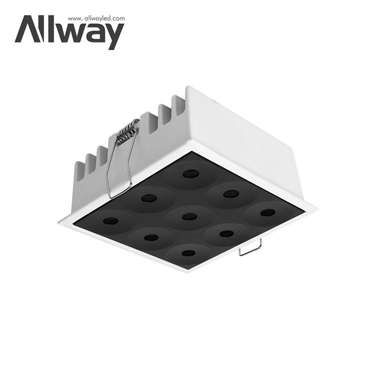 Allway SKD Lighting Hot Spot Square Brightest Recessed Spot Grille Light Indoor Hotel LED Light Down Fixture