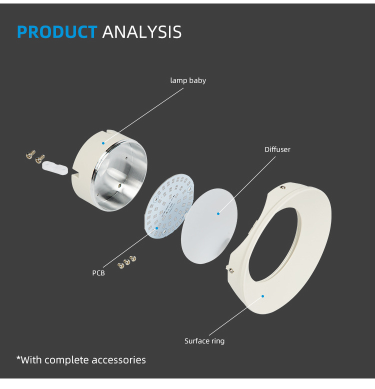 Allway Small SIze Center Installation Down Light Housing LED Recessed Downlight SKD Fixture