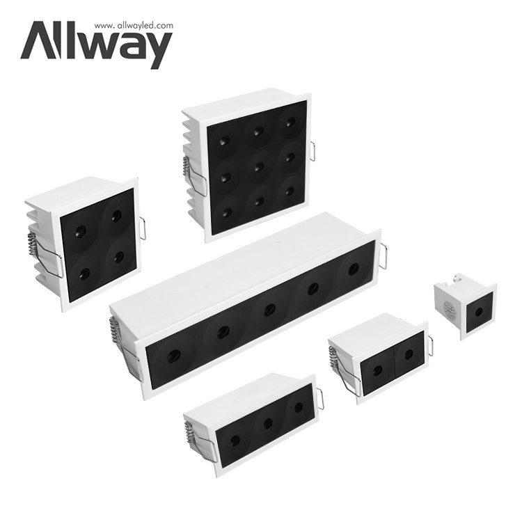 Allway SKD Lighting Hot Spot Square Brightest Recessed Spot Grille Light Indoor Hotel LED Light Down Fixture