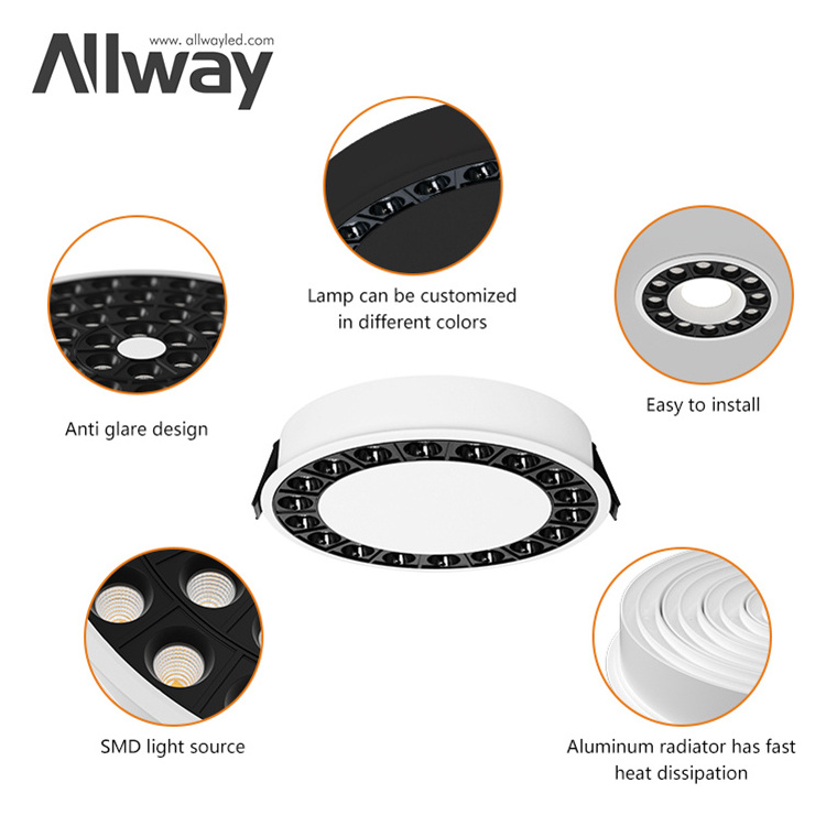 Allway Hot Product Recessed Ceiling 6 inch led Downlight Spot Lamp Frame LED Light Down Housing Fixture