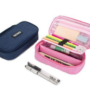 Promotion zipper stationery bag student pen pouch pencil cases  with compartments