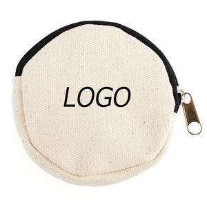 Custom Design Cute Round Canvas Coin purse with zipper