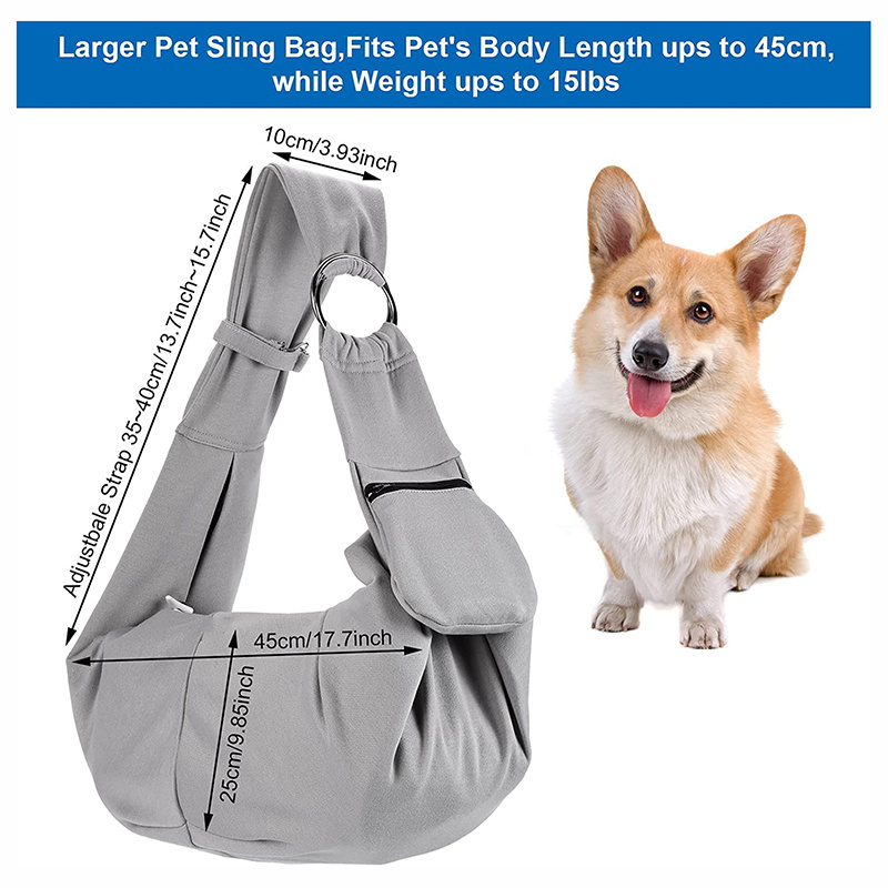 Custom Breathable Cotton Outdoor Dog Cat Papoose Tote Travel Carrier Shoulder Pet Sling Bag