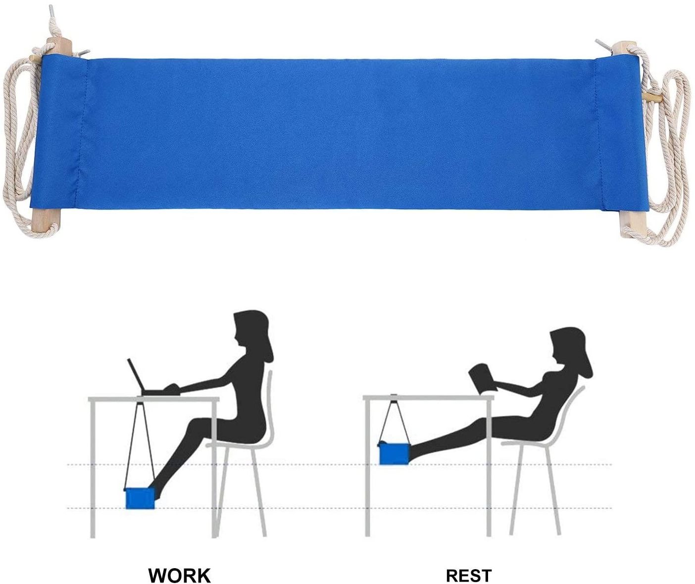 Portable Prevents Stiffness Under Desk Footrest Airplane Foot Hammock