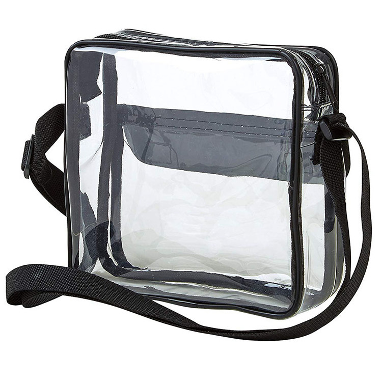 Crossbody Shoulder Messenger Purse Sling PVC Transparent Waterproof Zipper Mobile Phone Clear Messenger Bag