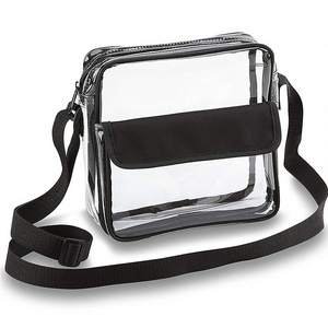 Crossbody Shoulder Messenger Purse Sling PVC Transparent Waterproof Zipper Mobile Phone Clear Messenger Bag