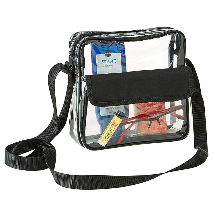 Crossbody Shoulder Messenger Purse Sling PVC Transparent Waterproof Zipper Mobile Phone Clear Messenger Bag