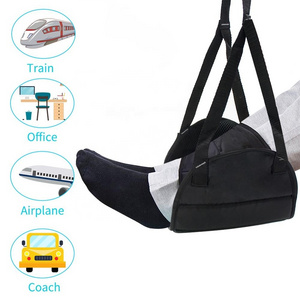 Folding Adjustable Memory Foam Travel Airplane Footrest Office Under Desk Carry-on Foot Rest Hammock