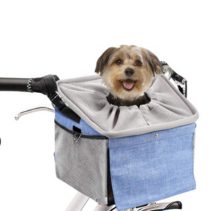 Custom Bike Front Handlebar Dog Cat Travel Storage Carrier Backpacks Bag Bicycle Pet Basket