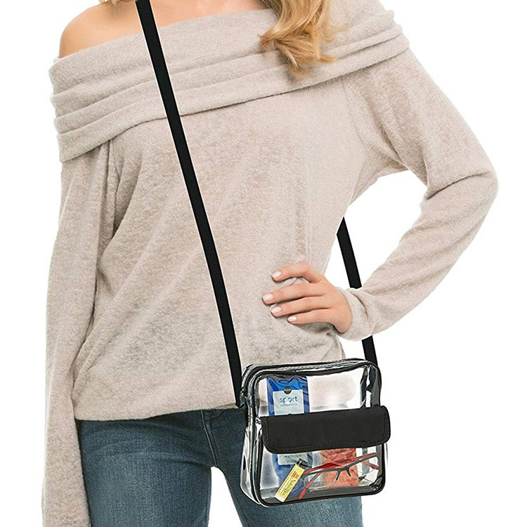 Crossbody Shoulder Messenger Purse Sling PVC Transparent Waterproof Zipper Mobile Phone Clear Messenger Bag