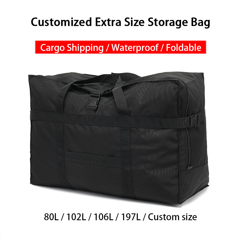 Customized extra size storage duffle bag cargo shipping moving packable handbag waterproof oxford foldable luggage travel bags