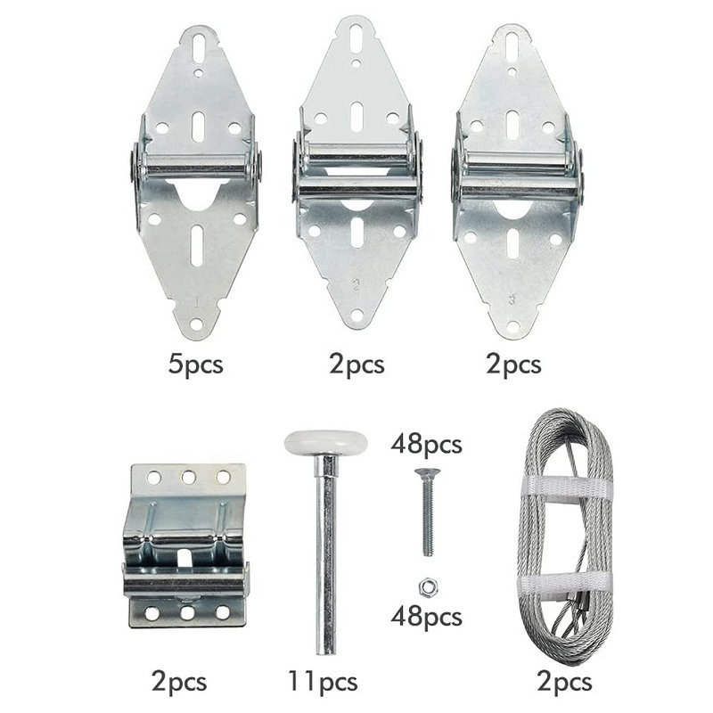 Sectional tilt up garage door hardware