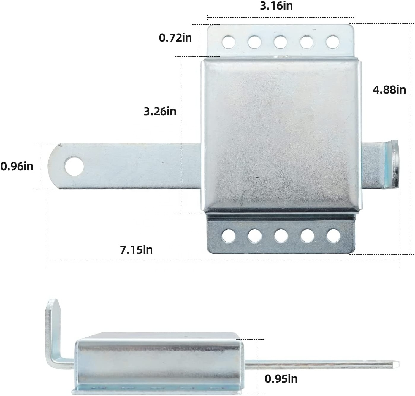 Heavy Duty Inside Deadlock and Handles Kit Galvanized Steel Garage Door Side Lock Handle Housing Extra Security Lock for Garage