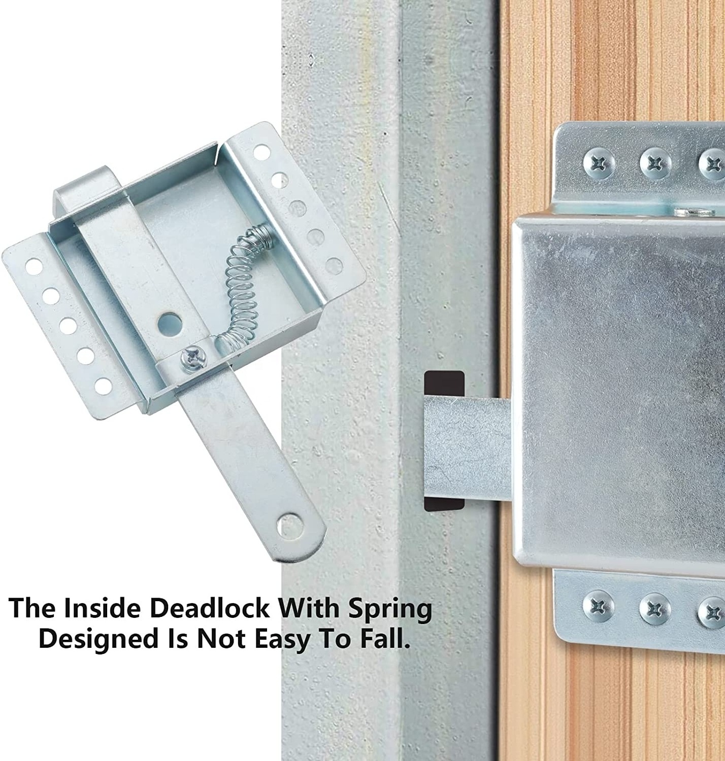 Heavy Duty Inside Deadlock and Handles Kit Galvanized Steel Garage Door Side Lock Handle Housing Extra Security Lock for Garage