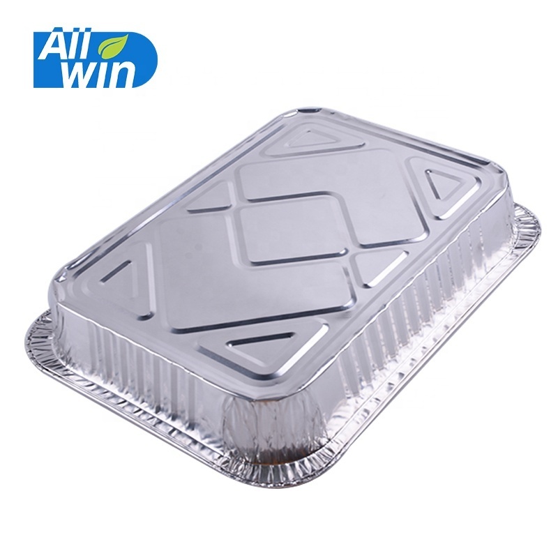 4700ml Half Size Pan Disposable Aluminium Container/Lunch Box With Lid For Food Packaging Take Away Plates